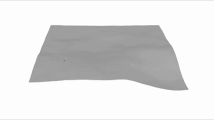 Predicted radio map over lunar terrain